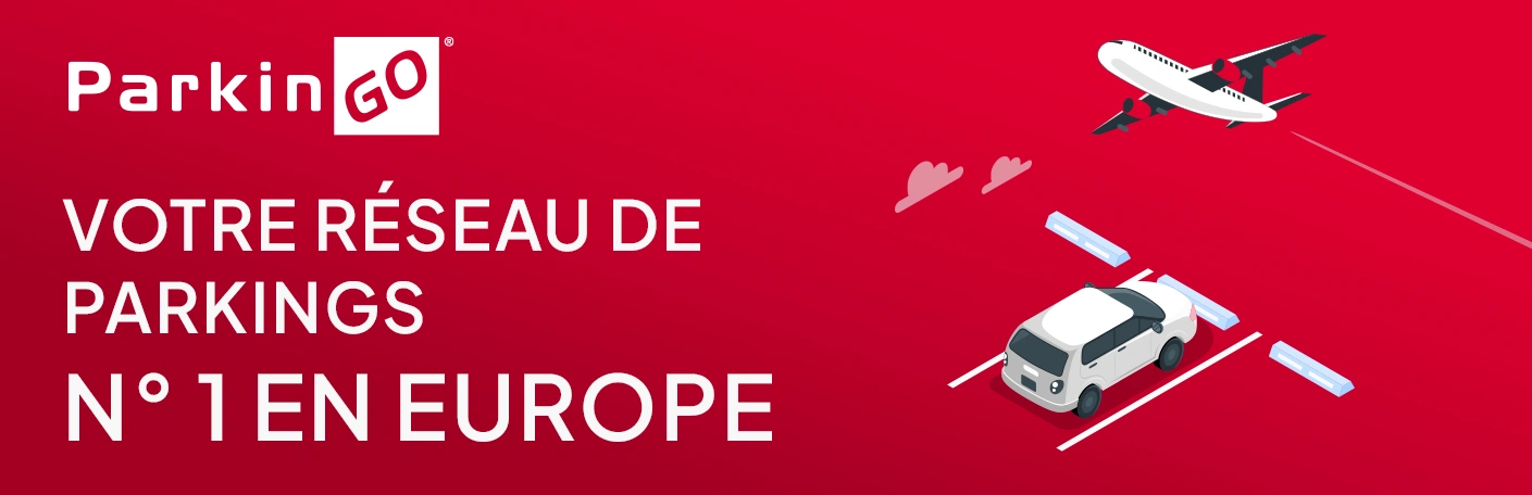 Ilustrazione di un auto parcheggiata con un aereo in volo