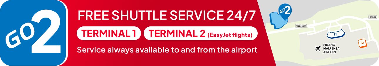 ParkinGO GO2 Milan Malpensa T1 and T2 shuttle bus
