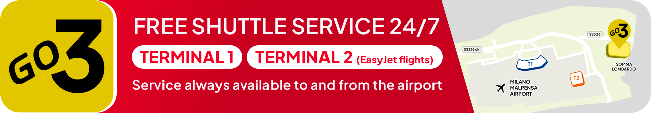 ParkinGO GO3 Milan Malpensa T1 and T2 shuttle bus