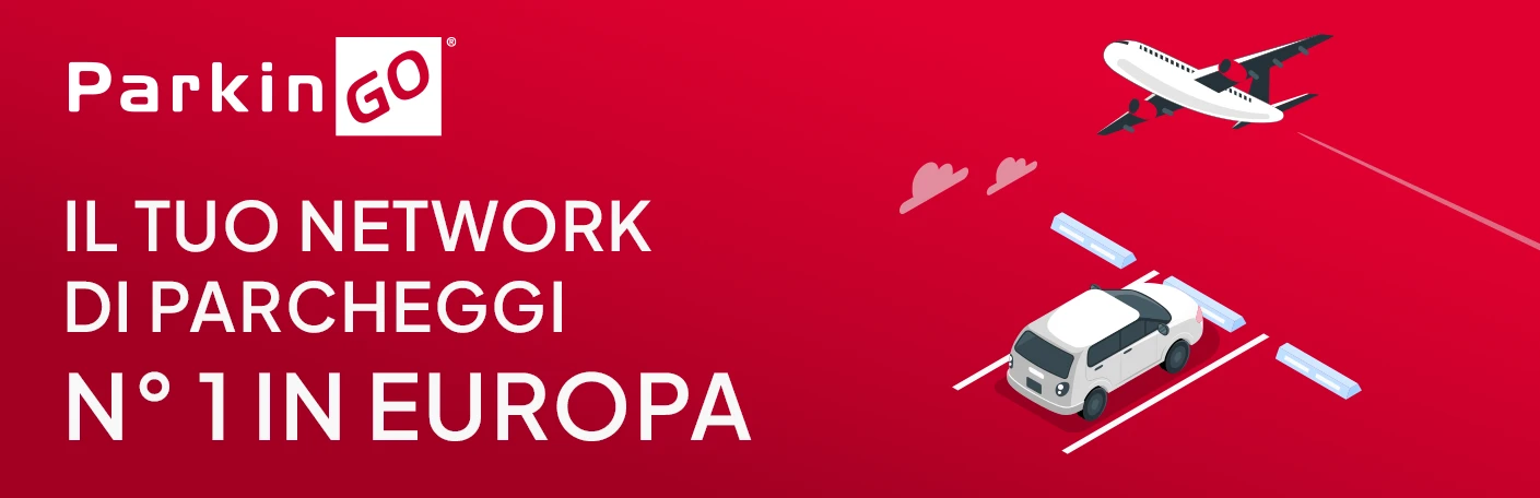 Ilustrazione di un auto parcheggiata con un aereo in volo