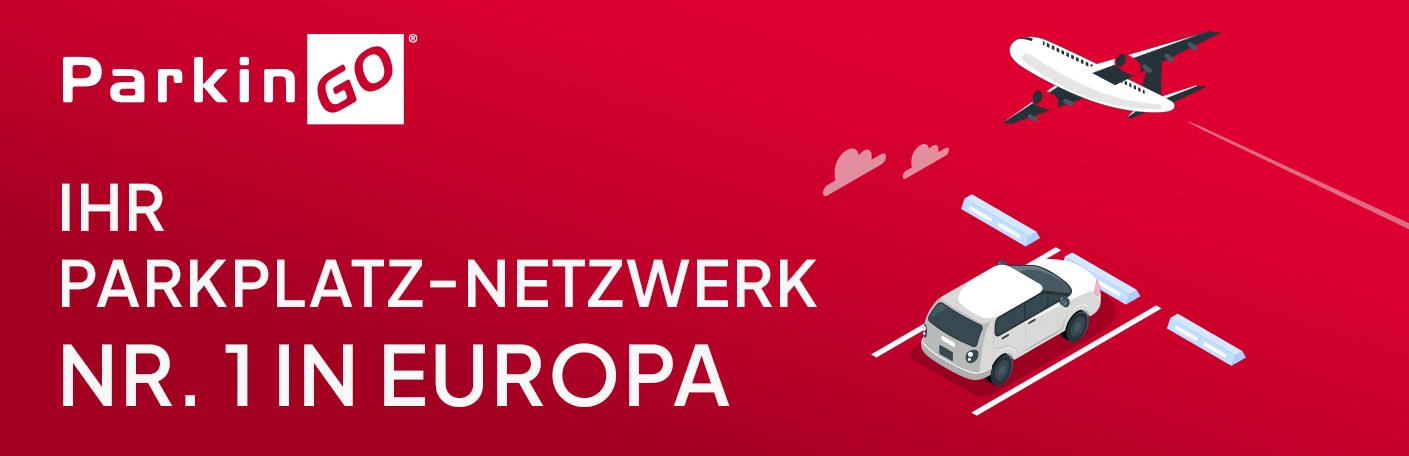 Ilustrazione di un auto parcheggiata con un aereo in volo