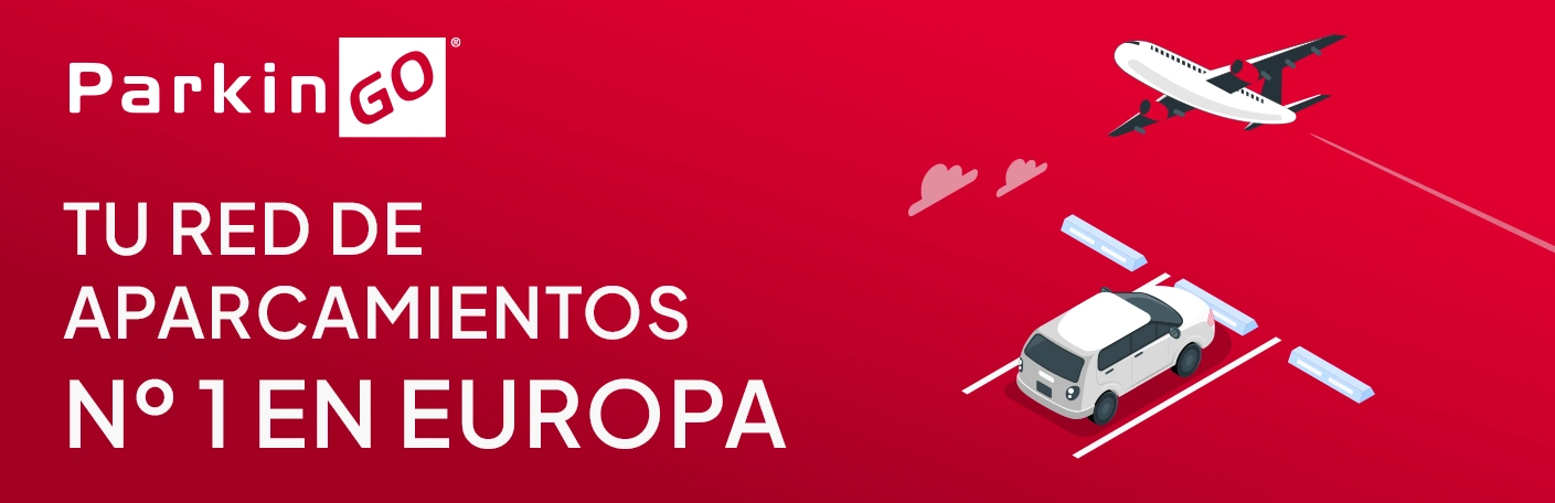 Ilustrazione di un auto parcheggiata con un aereo in volo