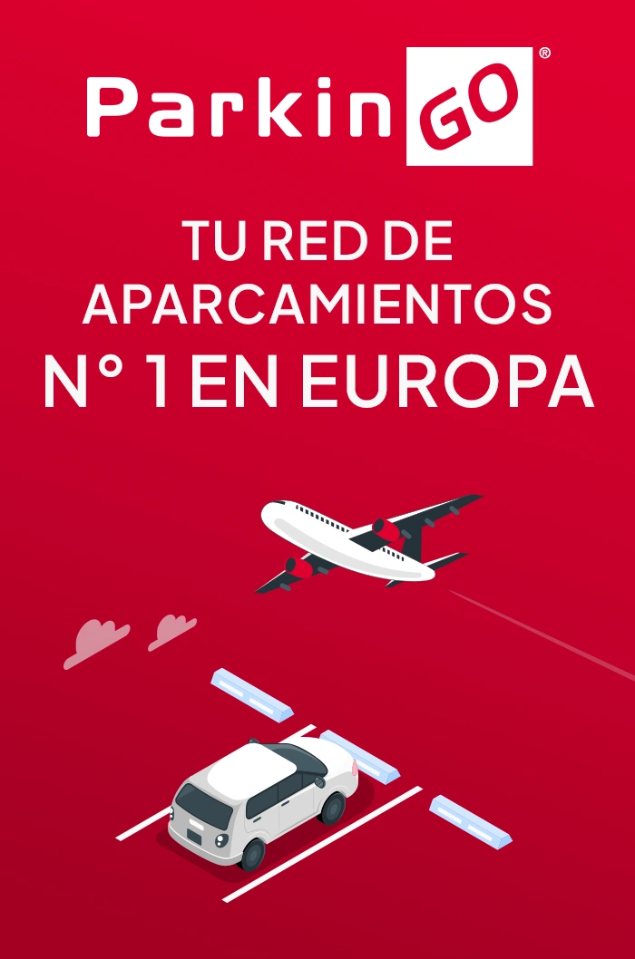 Ilustrazione di un auto parcheggiata con un aereo in volo