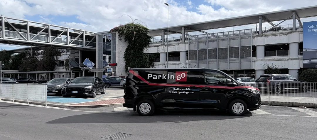 ParkinGO shuttle at Bari airport terminal