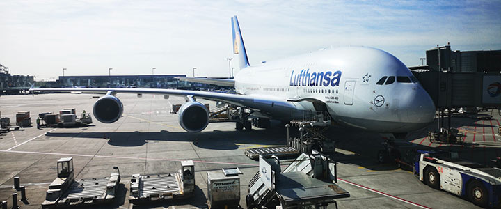 Lufthansa plane at the airport