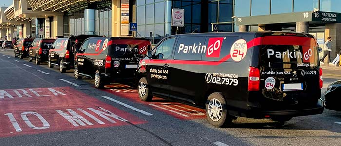 Shuttle ParkinGO para estacionamento no aeroporto Malpensa