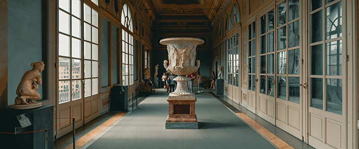 Vista interna musei Uffizi Firenze Italia
